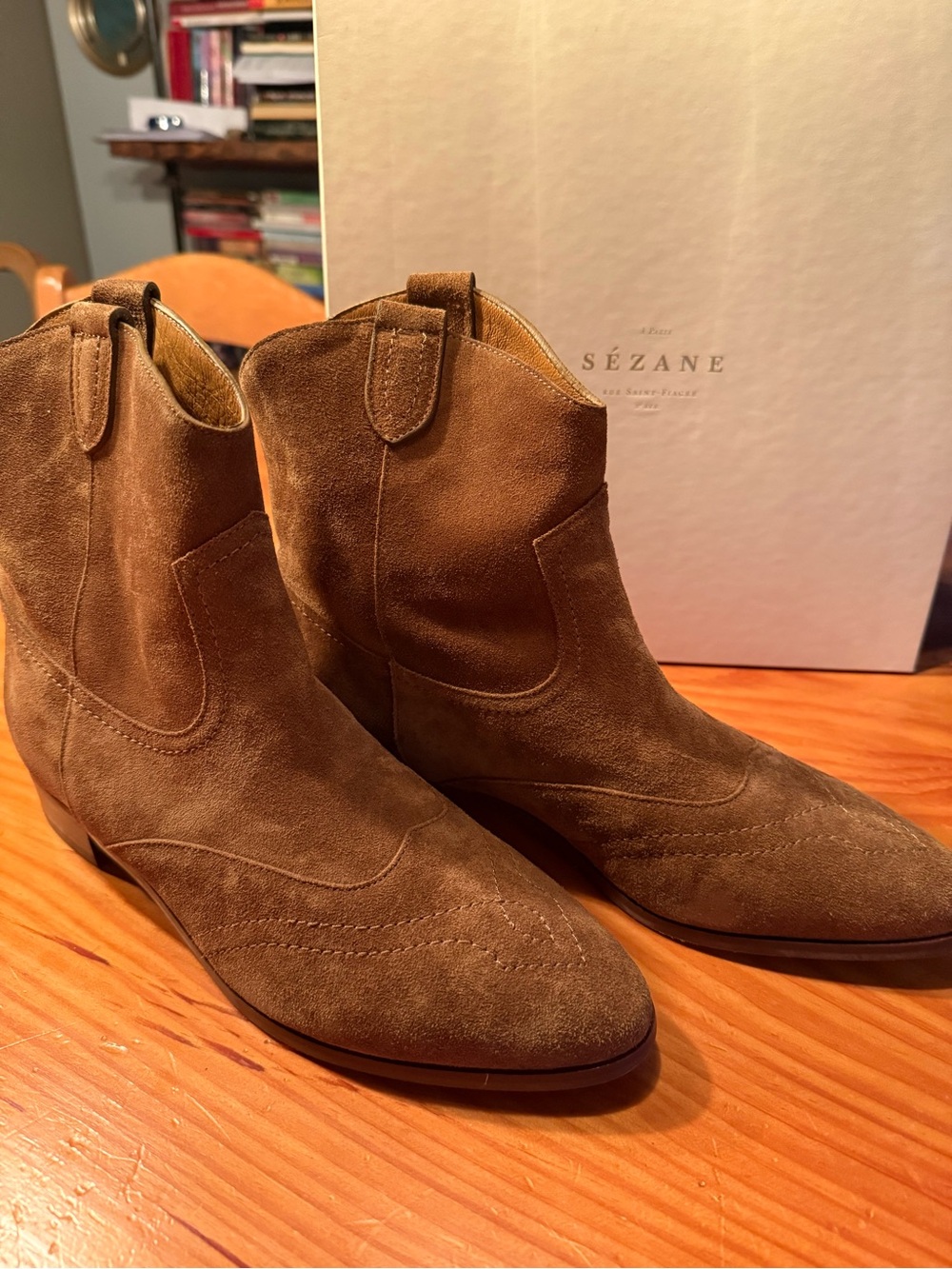 SΓ©zane Brown Suede Women's Ankle Booties